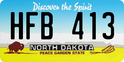 ND license plate HFB413