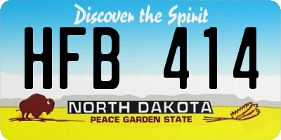 ND license plate HFB414