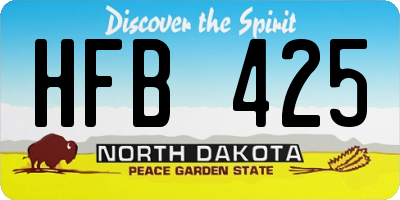 ND license plate HFB425