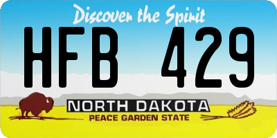 ND license plate HFB429