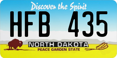 ND license plate HFB435