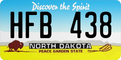 ND license plate HFB438