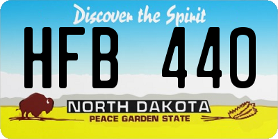 ND license plate HFB440
