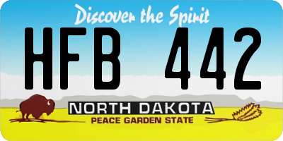 ND license plate HFB442