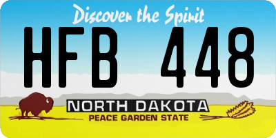 ND license plate HFB448