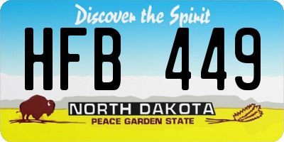 ND license plate HFB449