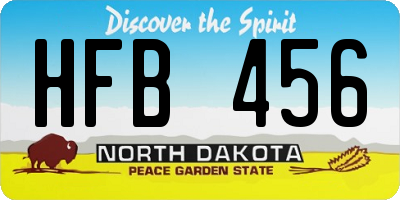 ND license plate HFB456