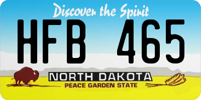 ND license plate HFB465