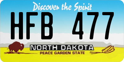 ND license plate HFB477