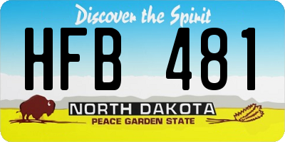 ND license plate HFB481