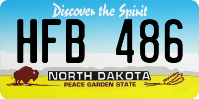 ND license plate HFB486