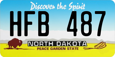 ND license plate HFB487