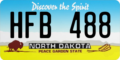 ND license plate HFB488