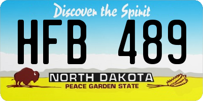 ND license plate HFB489
