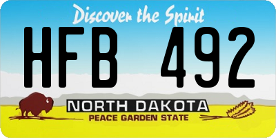 ND license plate HFB492