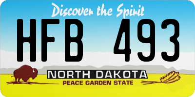 ND license plate HFB493