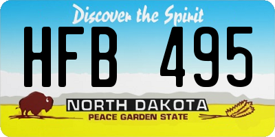 ND license plate HFB495