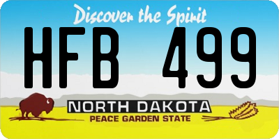 ND license plate HFB499