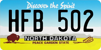 ND license plate HFB502