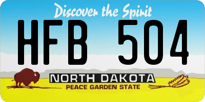 ND license plate HFB504