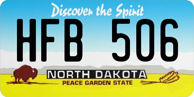ND license plate HFB506