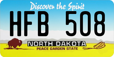 ND license plate HFB508