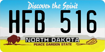 ND license plate HFB516