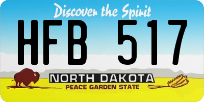 ND license plate HFB517