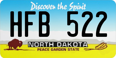 ND license plate HFB522