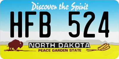 ND license plate HFB524