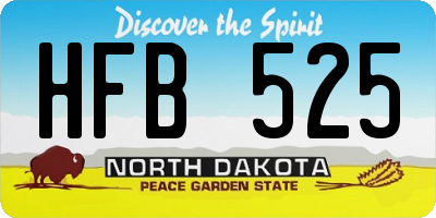 ND license plate HFB525