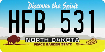 ND license plate HFB531
