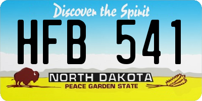 ND license plate HFB541