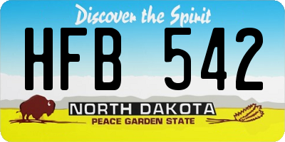 ND license plate HFB542