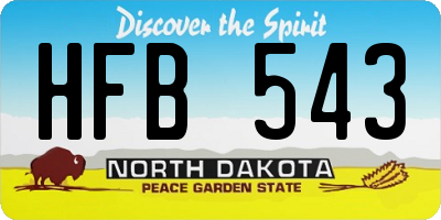 ND license plate HFB543