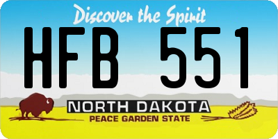 ND license plate HFB551