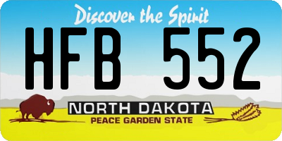 ND license plate HFB552