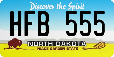 ND license plate HFB555