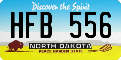 ND license plate HFB556