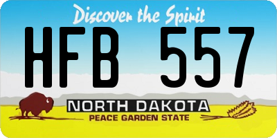 ND license plate HFB557