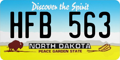 ND license plate HFB563
