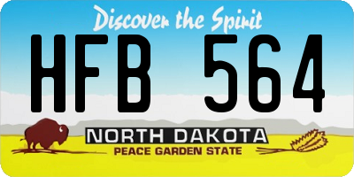 ND license plate HFB564