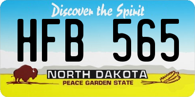 ND license plate HFB565