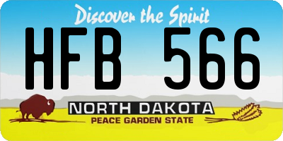 ND license plate HFB566