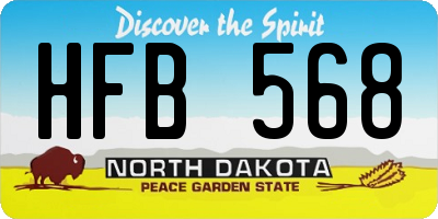ND license plate HFB568