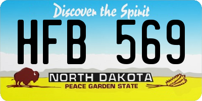 ND license plate HFB569