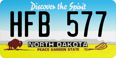 ND license plate HFB577