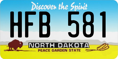 ND license plate HFB581