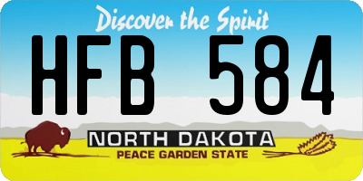 ND license plate HFB584