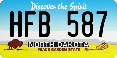 ND license plate HFB587